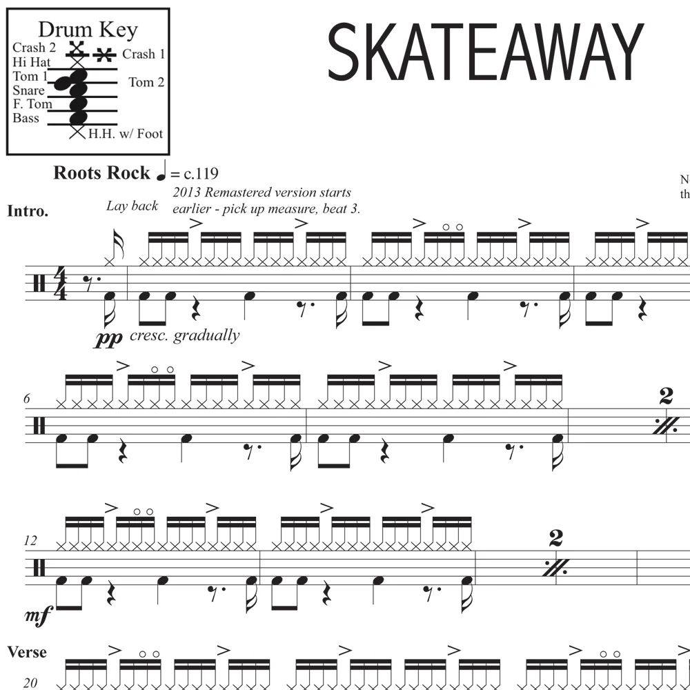 Skateaway - Dire Straits - Drum Sheet Music - Image 2