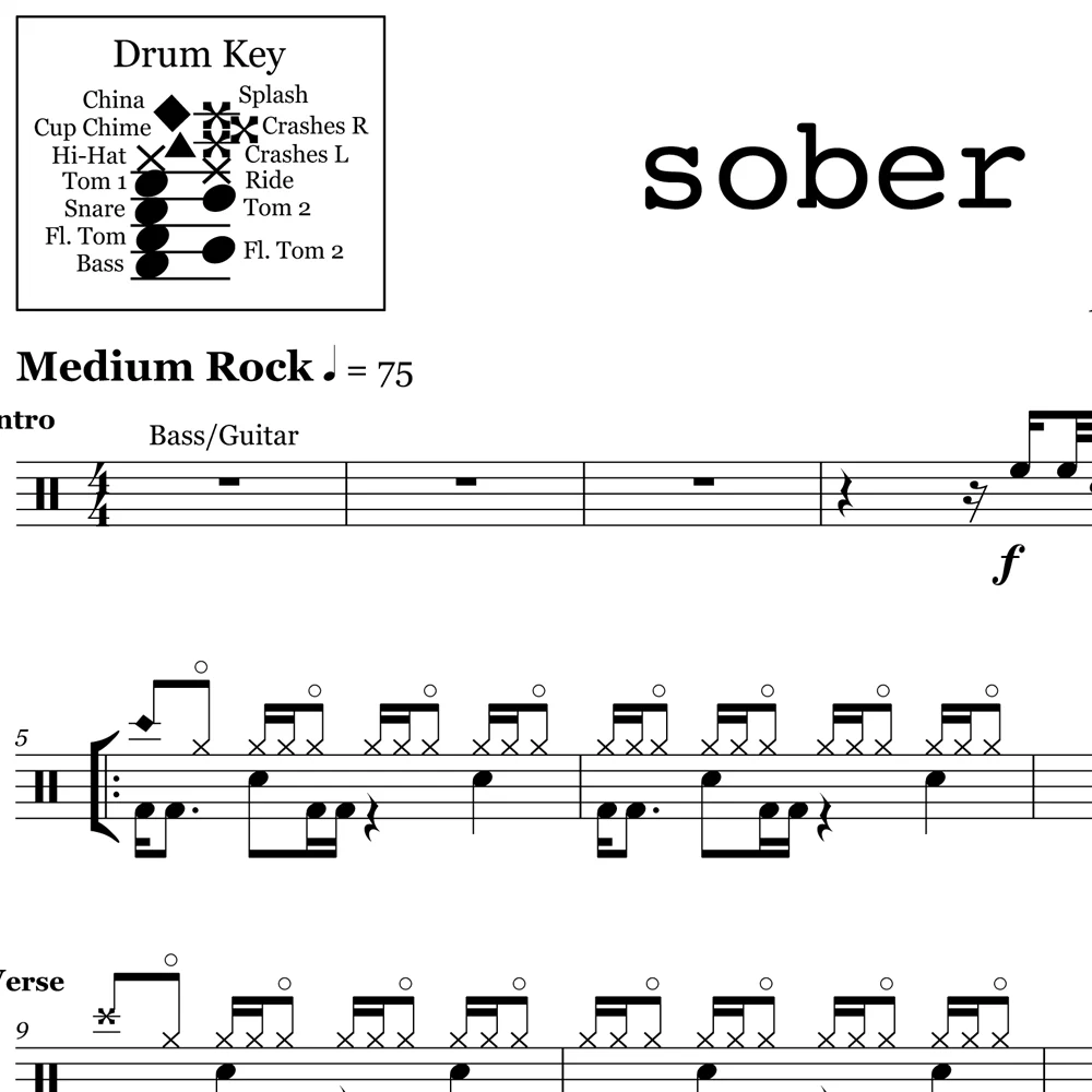 Sober - Tool - Drum Sheet Music - Image 2