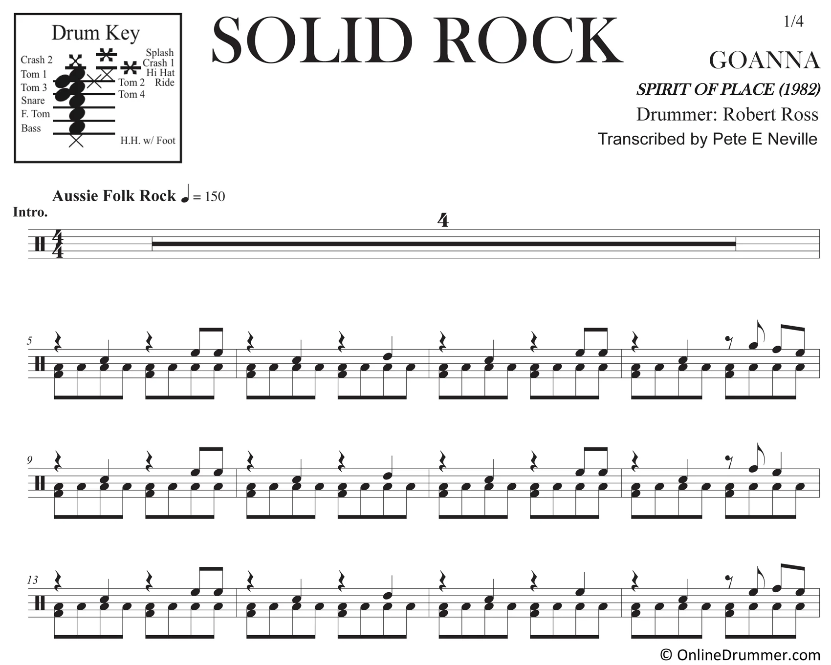 Solid Rock - Goanna - Drum Sheet Music - Image 3