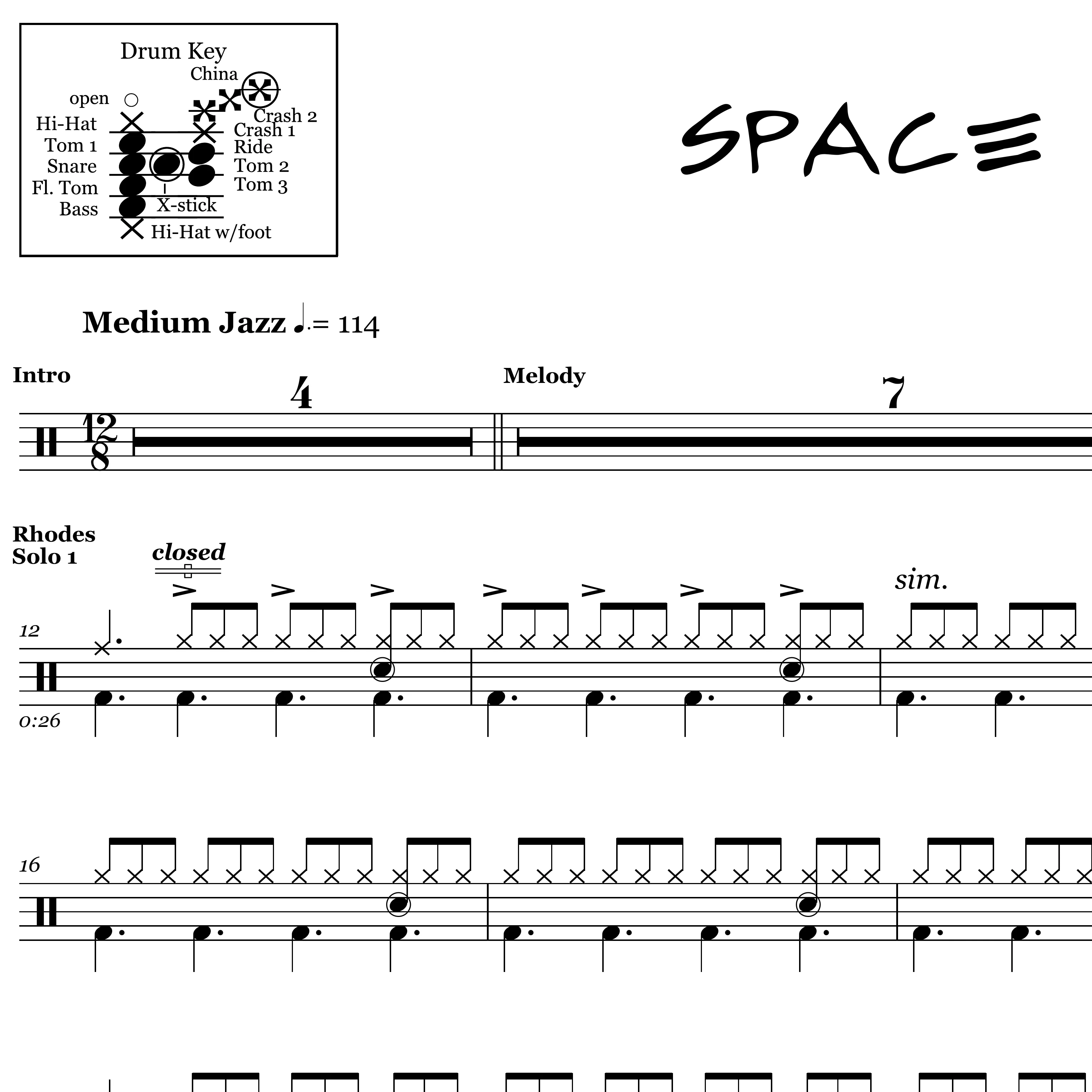 Space - Chick Corea - Drum Sheet Music - Image 2