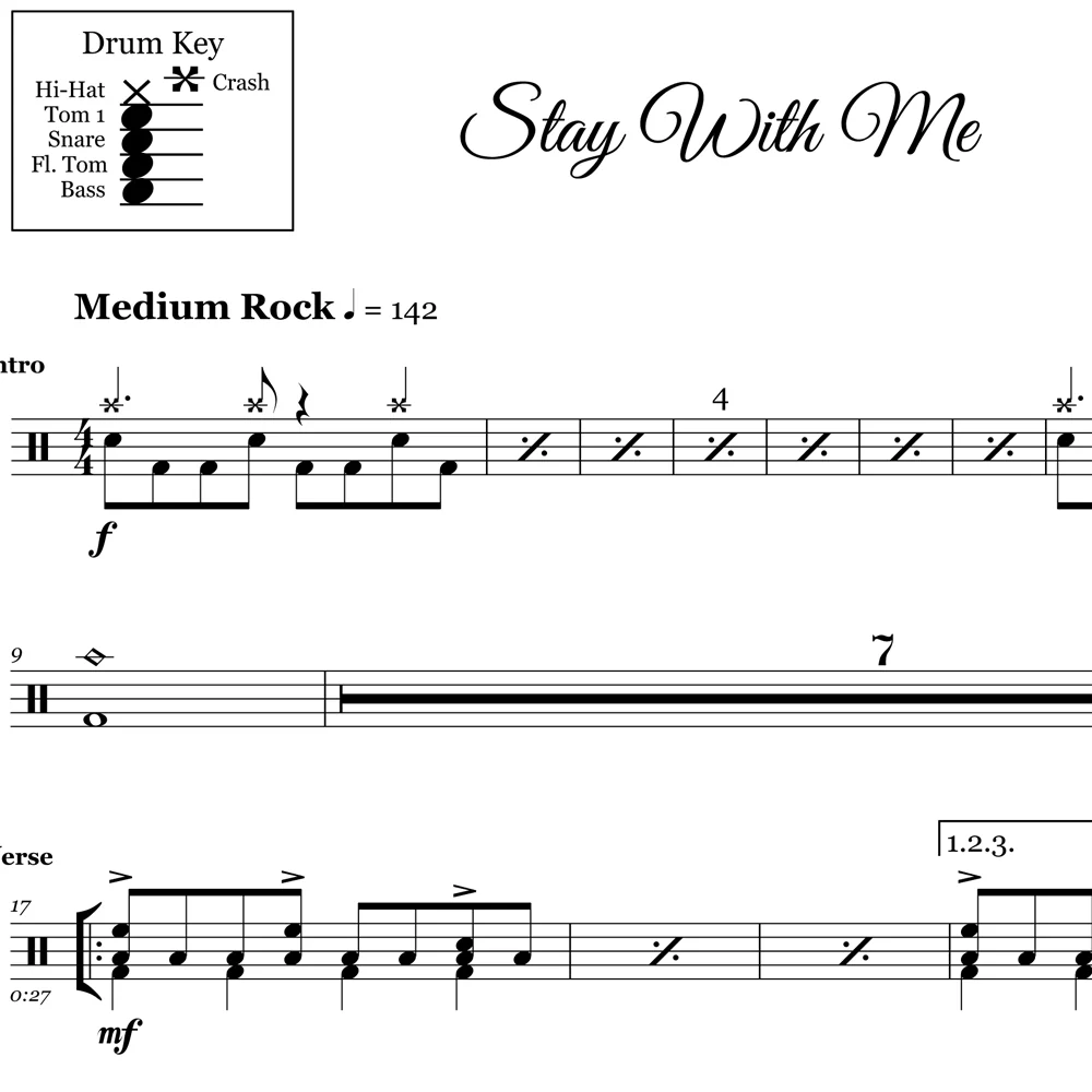 Stay With Me - You Me At Six - Drum Sheet Music - Image 2
