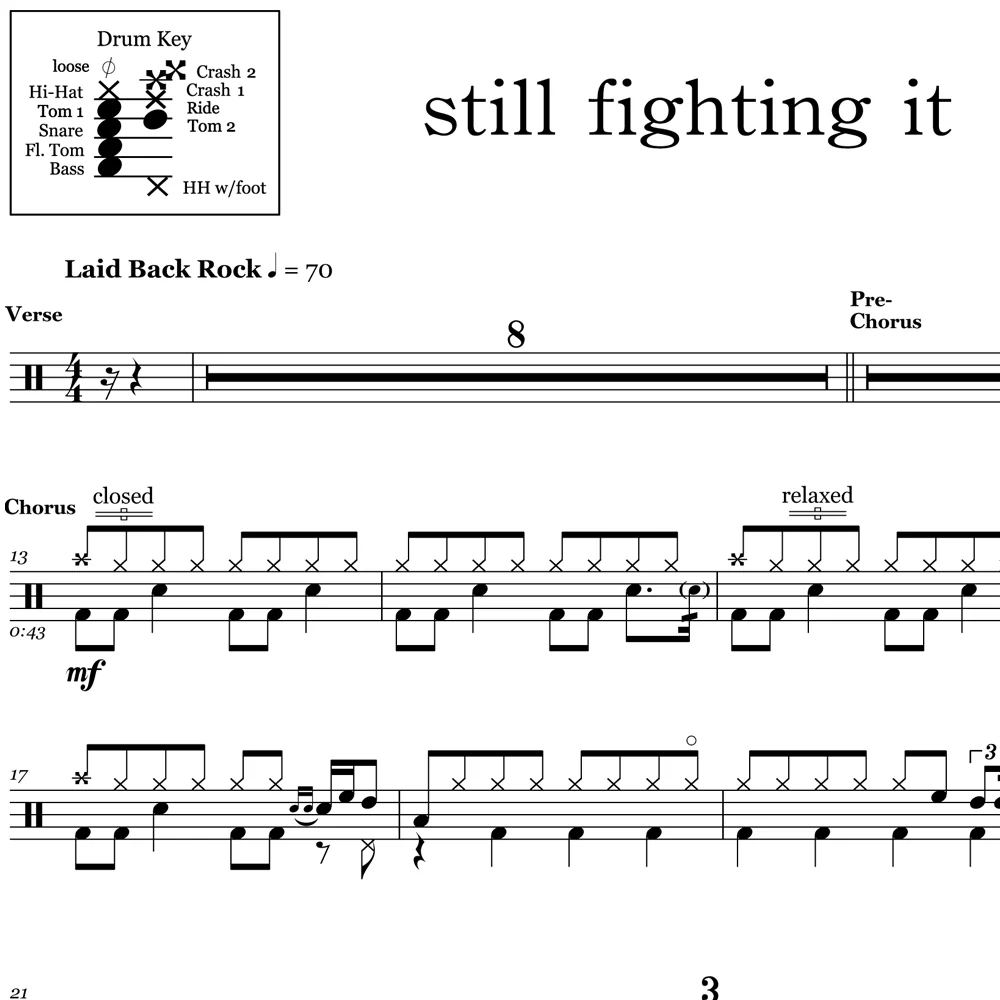 Still Fighting It - Ben Folds - Drum Sheet Music - Image 2