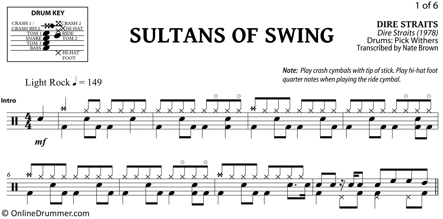 Sultans of Swing - Dire Straits - Drum Sheet Music - Image 3