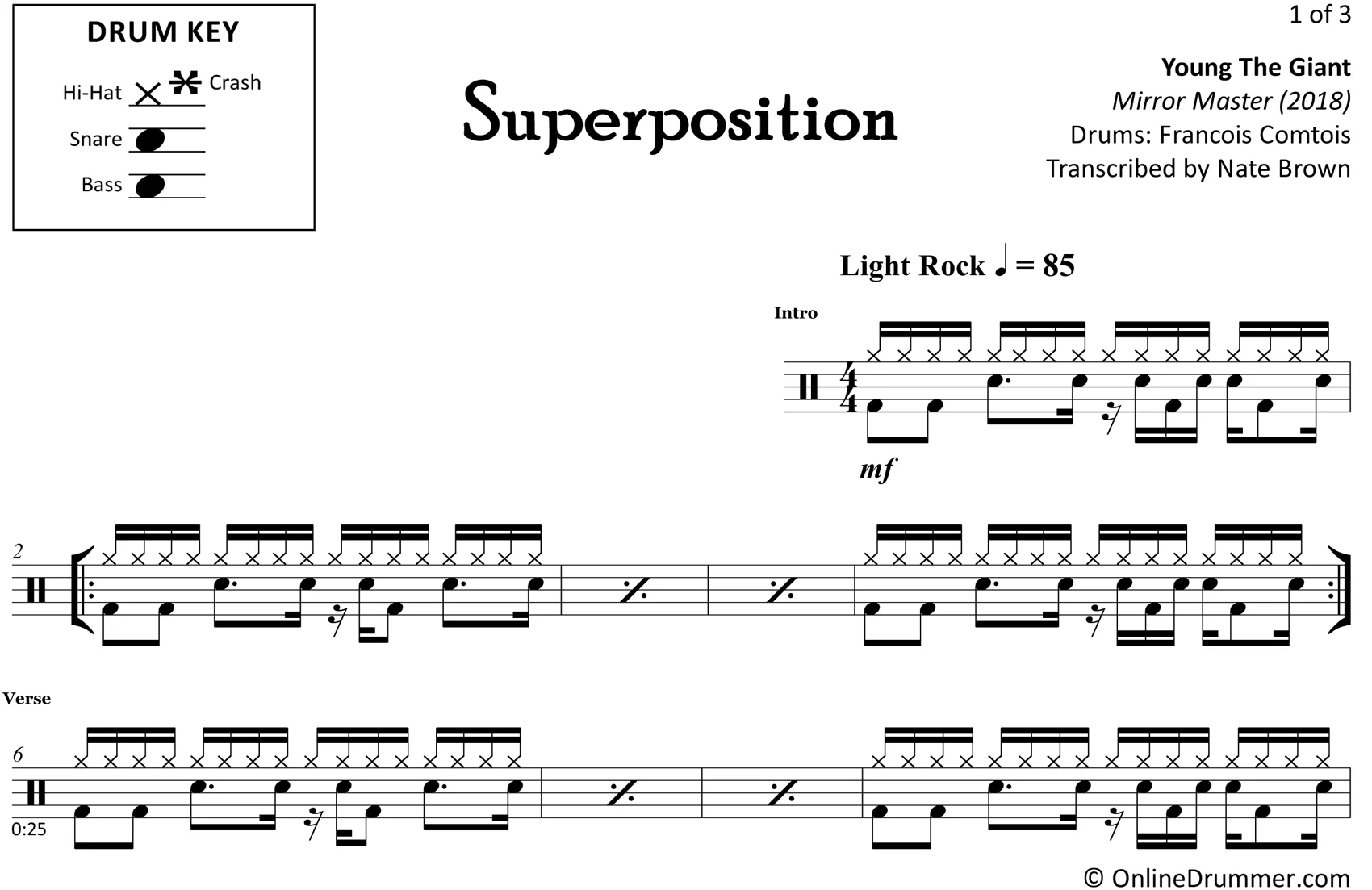 Superposition - Young The Giant - Drum Sheet Music - Image 3