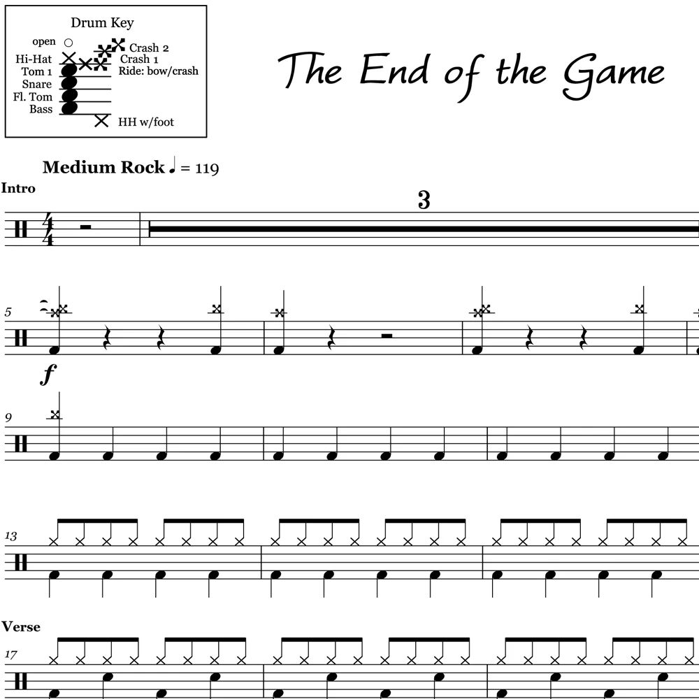 The End of the Game - Weezer - Drum Sheet Music - Image 2