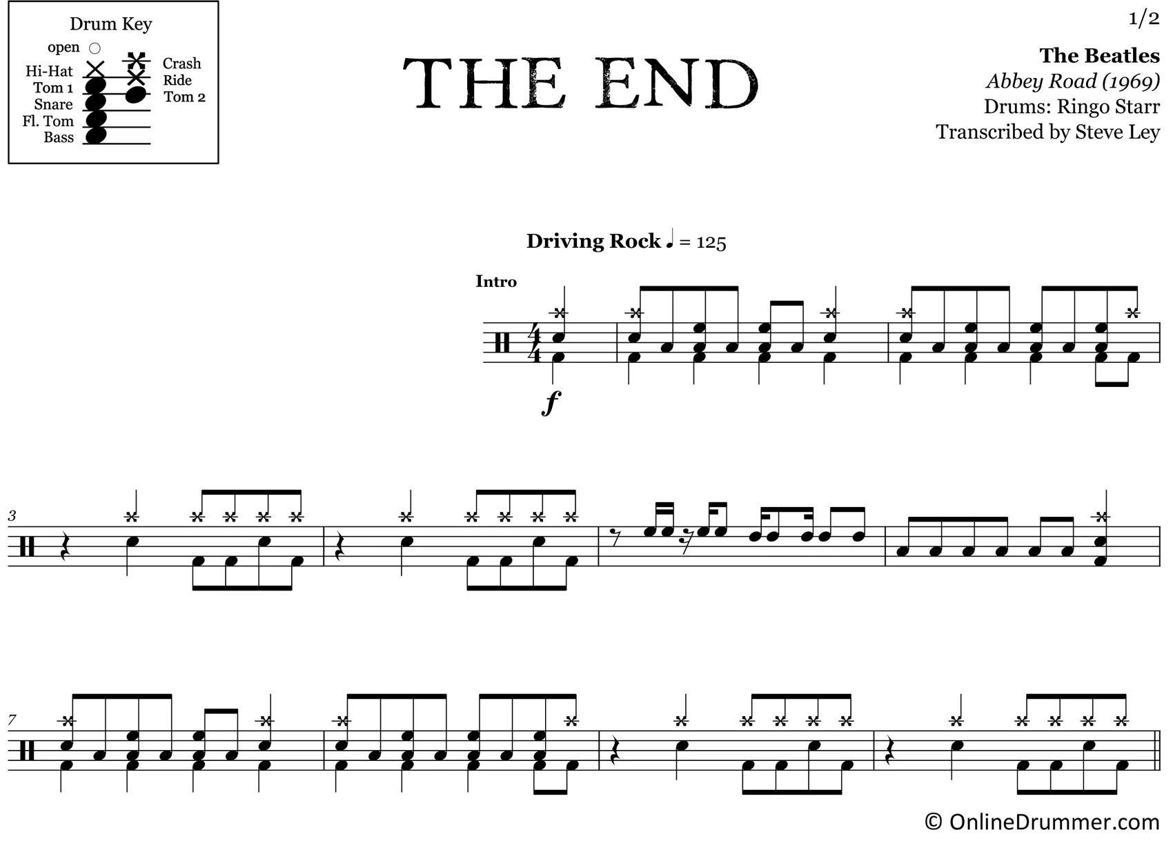The End - The Beatles - Drum Sheet Music - Image 3