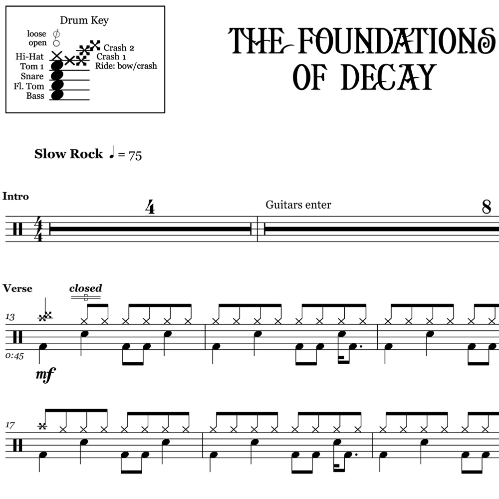 The Foundations of Decay - My Chemical Romance - Drum Sheet Music - Image 2