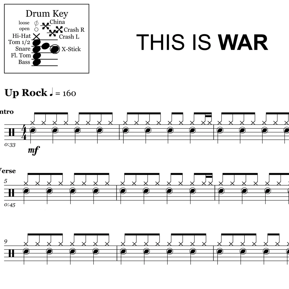 This Is War - 30 Seconds To Mars - Drum Sheet Music - Image 2