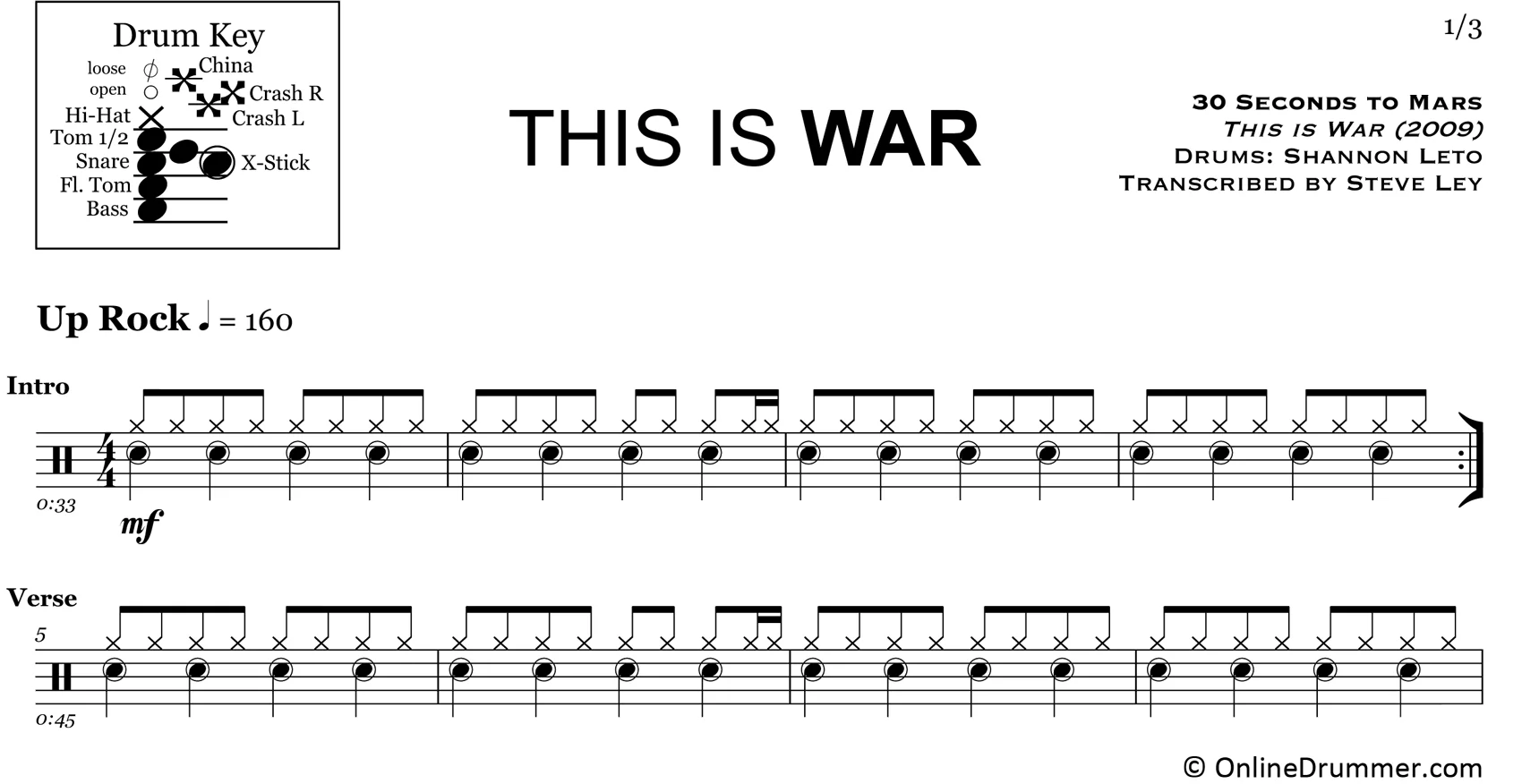 This Is War - 30 Seconds To Mars - Drum Sheet Music - Image 3