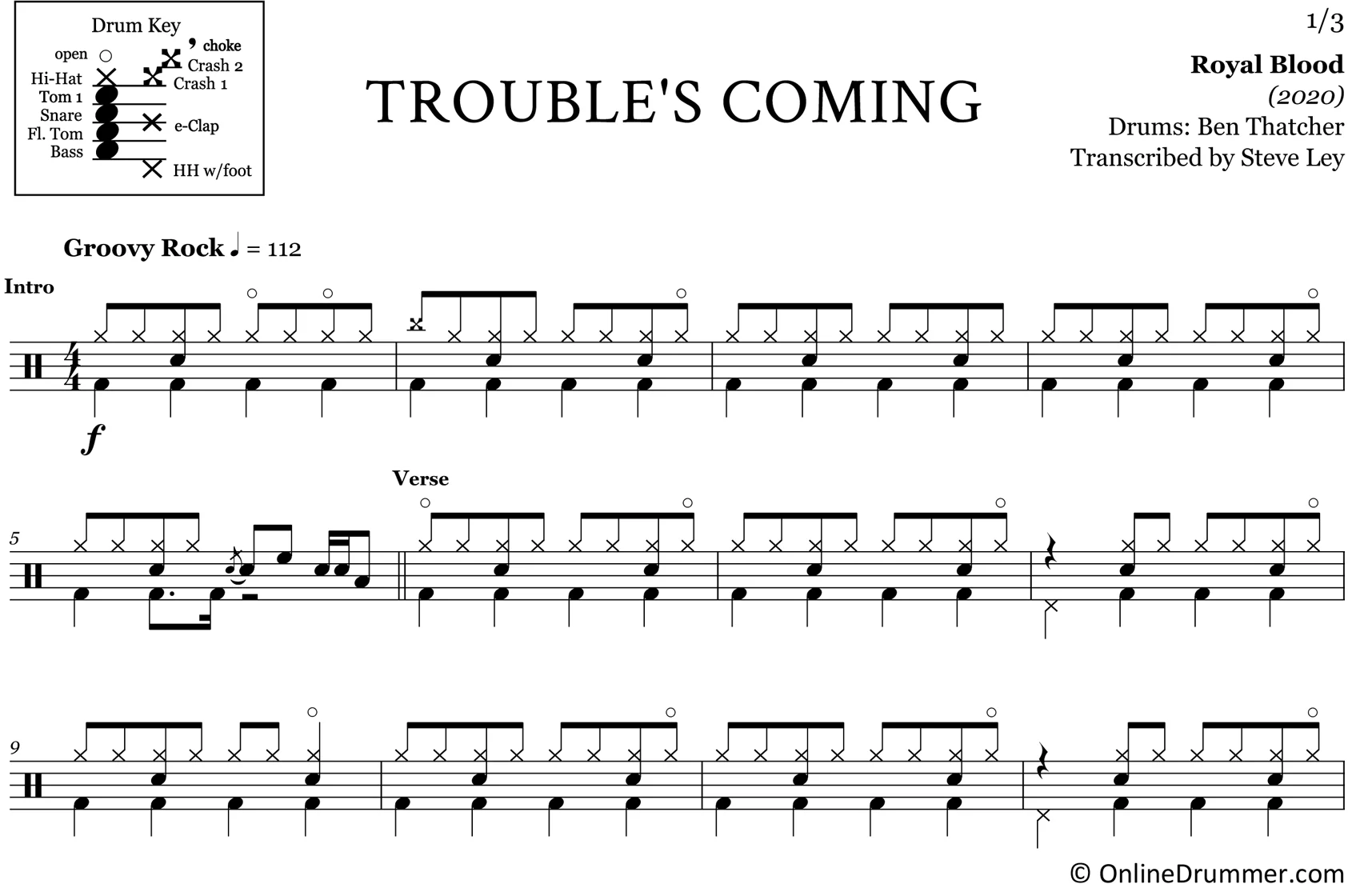 Trouble's Coming - Royal Blood - Drum Sheet Music - Image 3