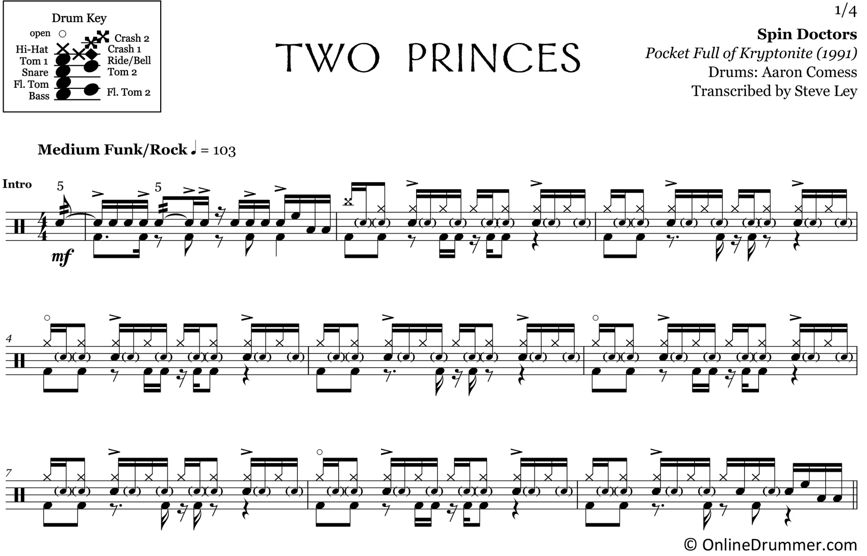 Two Princes - Spin Doctors - Drum Sheet Music - Image 3