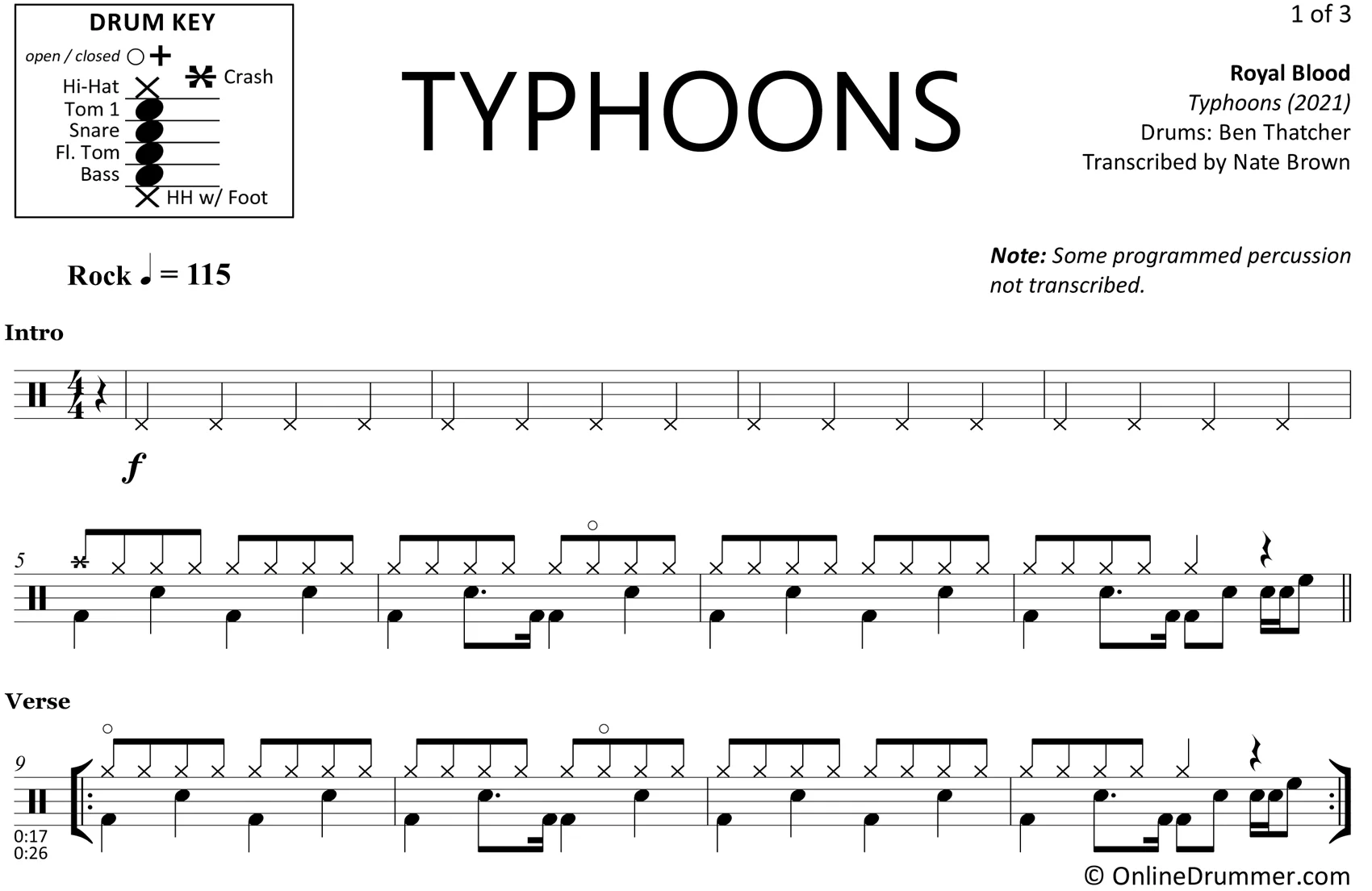 Uma Thurman - Fall Out Boy - Drum Sheet Music - Image 3