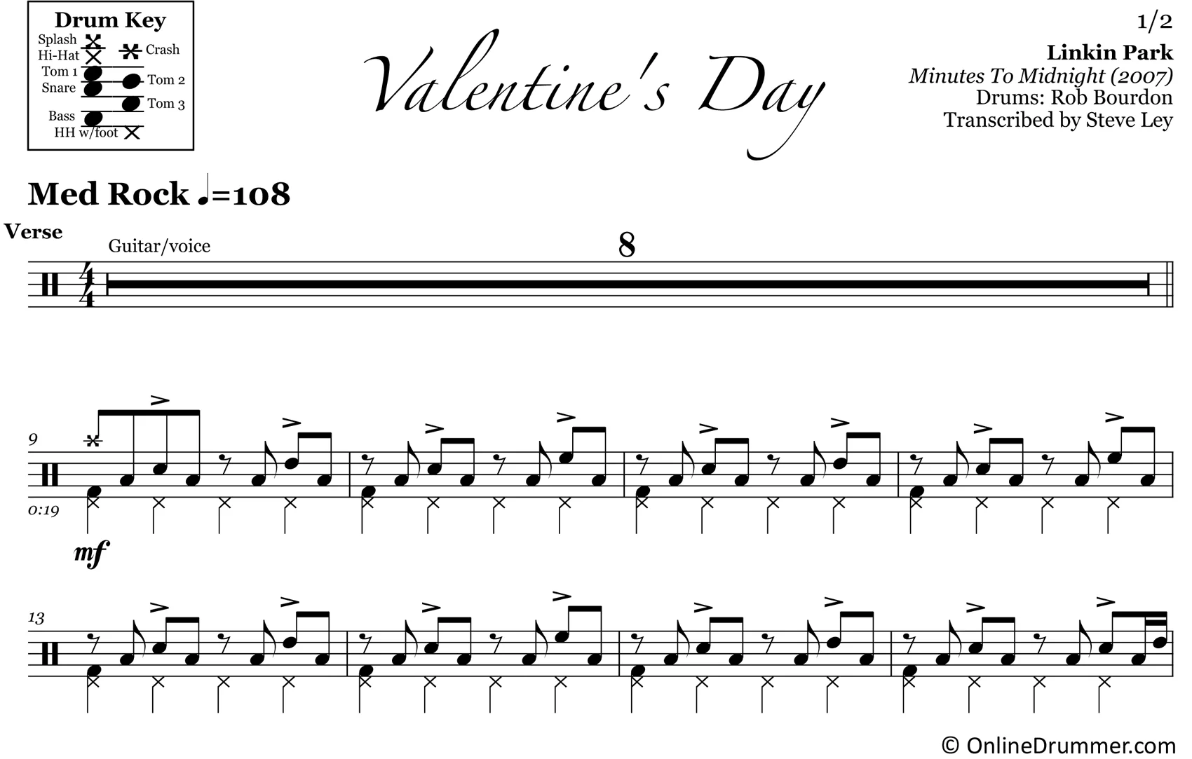 Valentine's Day - Linkin Park - Drum Sheet Music - Image 3