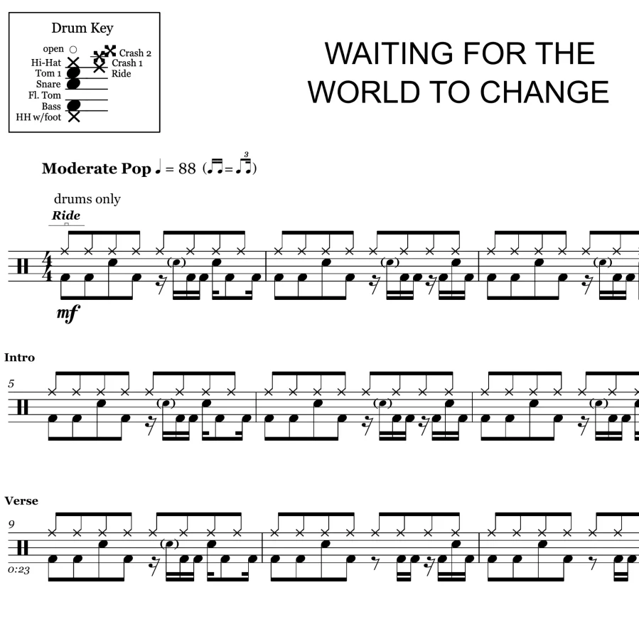 Waiting for the World to Change - John Mayer - Drum Sheet Music - Image 2