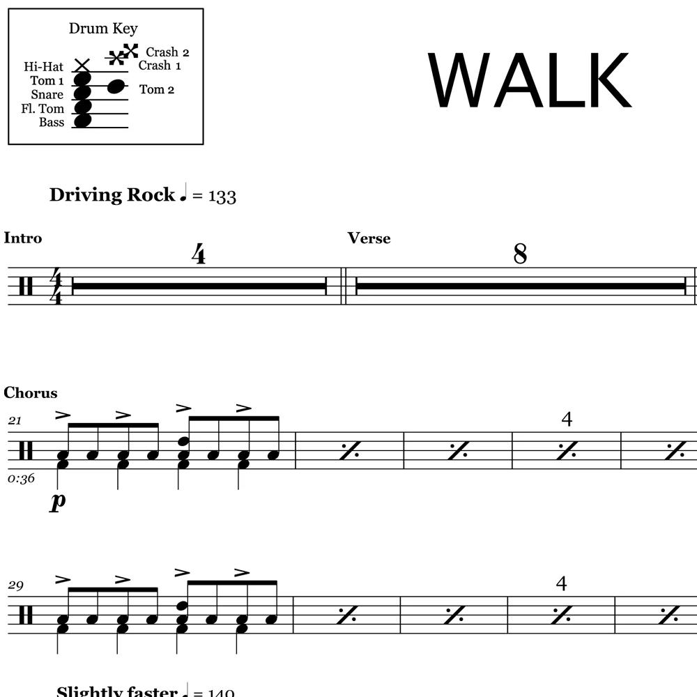 Walk - Foo Fighters - Drum Sheet Music - Image 2