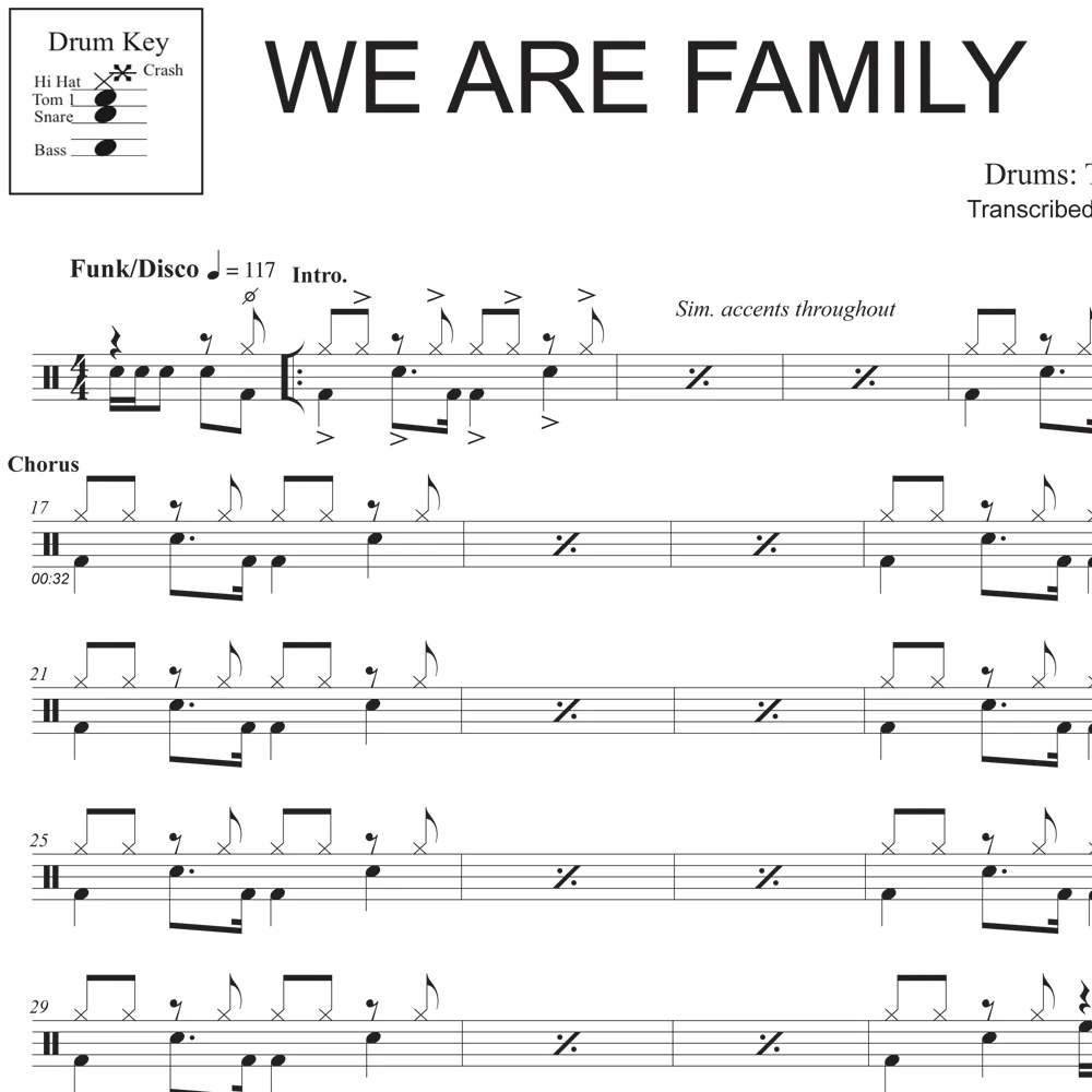 We Are Family - Sister Sledge - Drum Sheet Music - Image 2