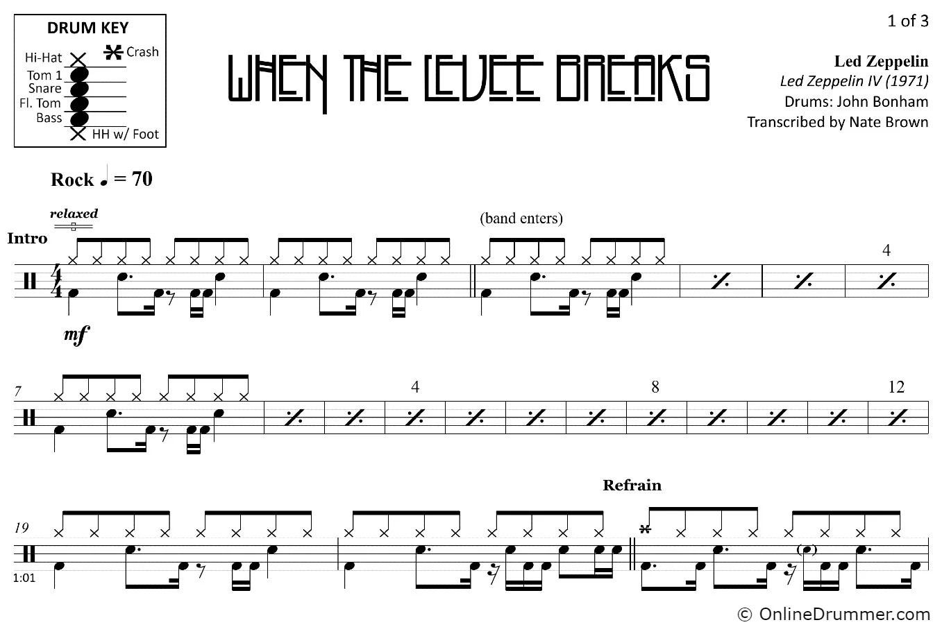 When the Levee Breaks - Led Zeppelin - Drum Sheet Music - Image 3