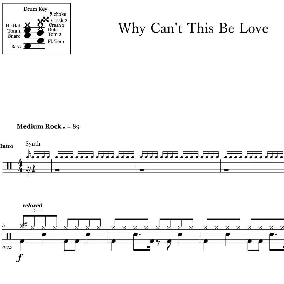 Why Can't This Be Love - Van Halen - Drum Sheet Music - Image 2